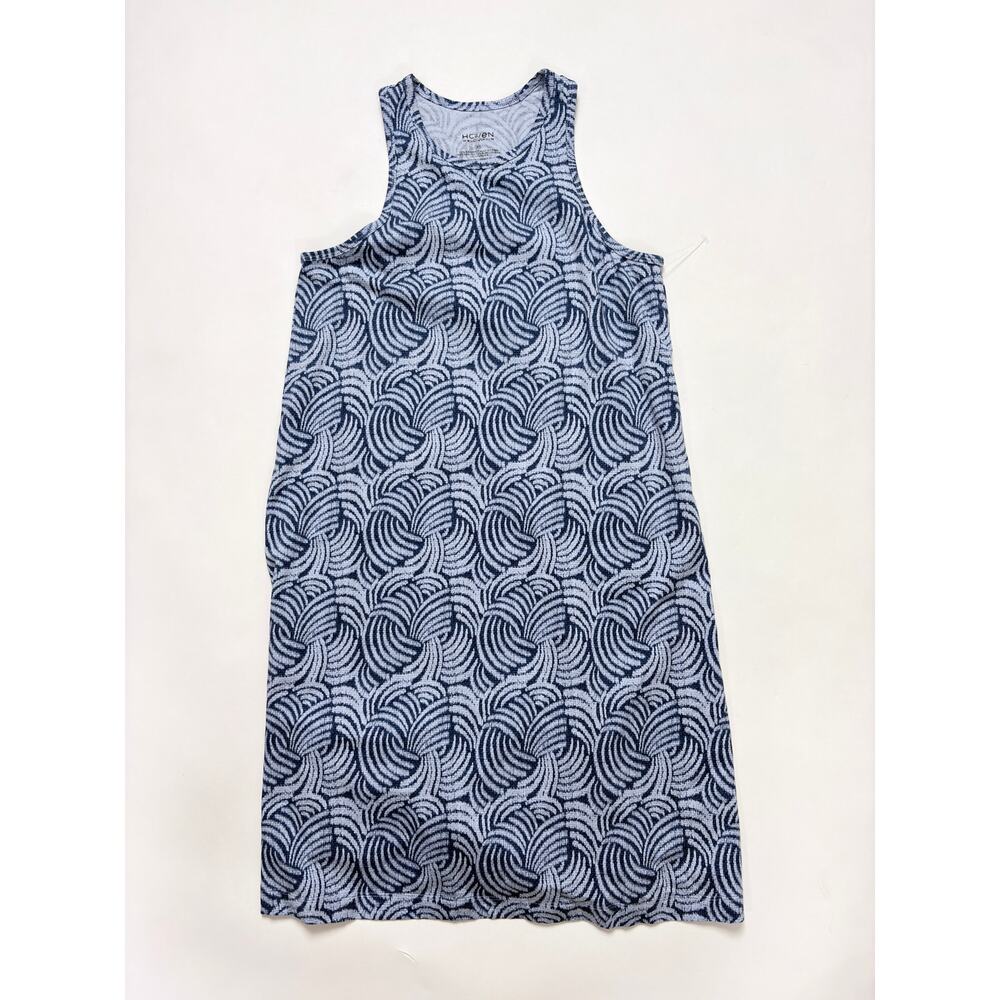 Haven Well Within Organic Cotton Blue White Abstract Print Swing Dress Coastal - Picture 9 of 14